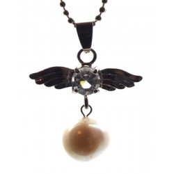 Angel Inspired White Freshwater Pearl Gemstone Pendant